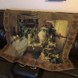 Tapestry Wall Hanging 38”X48” Wine & Grapes